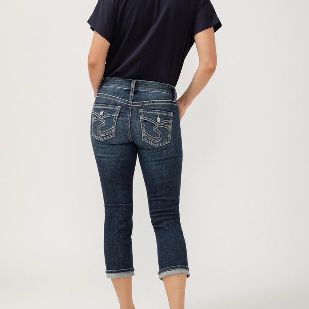 Silver Jeans Avery Cropped Denim - Dark Blue